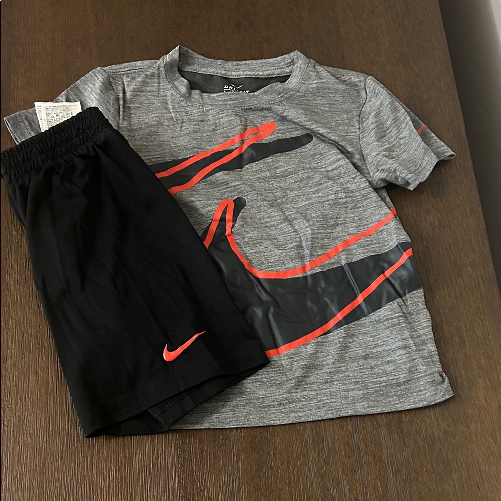 Nike Gray and Black Kids Matching Set